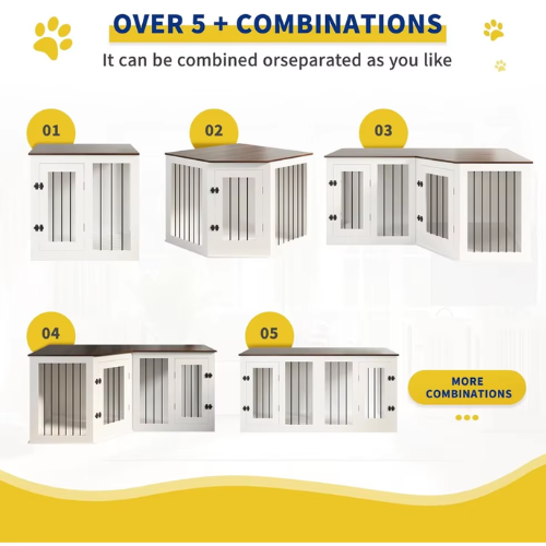 Modern Customizable Large Dog Crate Furniture for up to 3 Dogs